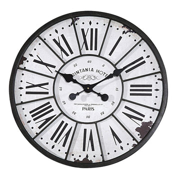 Tutome Oversized White/Black Round 24" Wall Clock